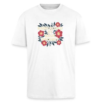 Radicalized Basic Decency Kindness Human Rights - Unisex Oversized Heavyweight T-shirt - white - Front - Alina (178cm) & Michal (187cm)