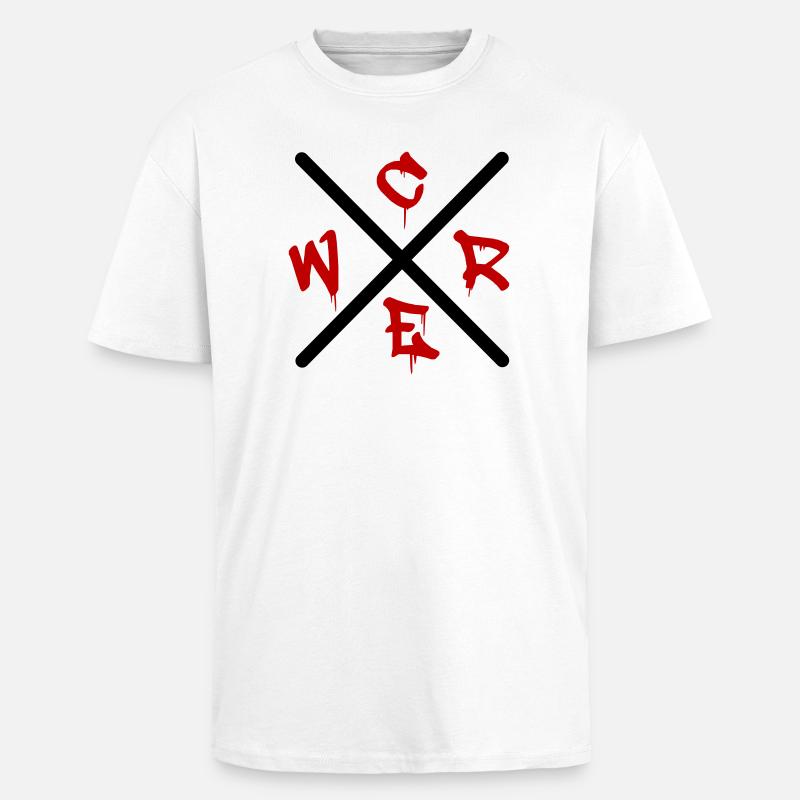 Graffiti GREW - T-shirt unisexe oversize épais - blanc