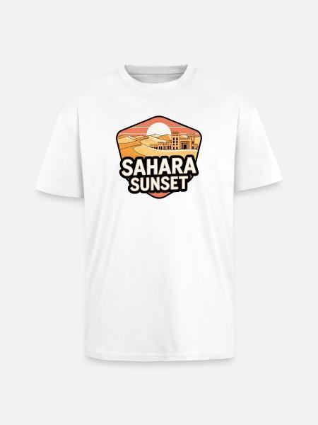 Sahara Sunset Castle - Unisex Oversized Heavyweight T-shirt - white