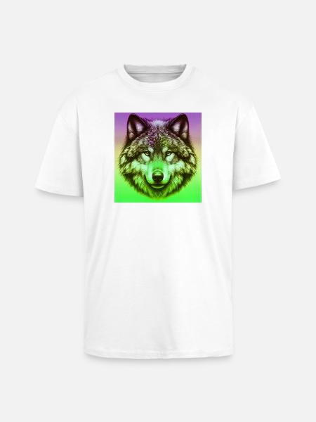 Wolf - Unisex Oversized Heavyweight T-shirt - white