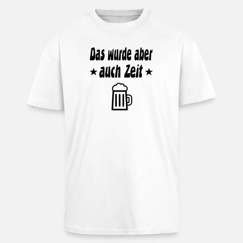 Bier - Oversized Heavyweight Unisex T-Shirt - Weiß