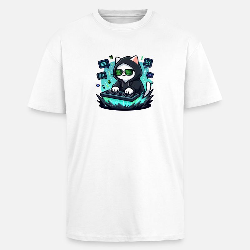 Chat-Hacker - Oversized Heavyweight Unisex T-Shirt - Weiß
