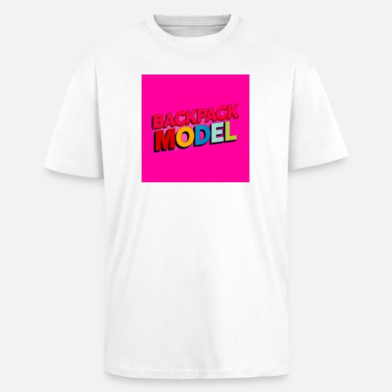 Backpack Model Neon Text - Unisex Oversized Heavyweight T-shirt - white