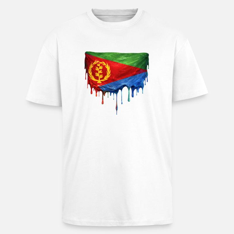 Conception du dépôt du drapeau érythréen - T-shirt unisexe oversize épais - blanc