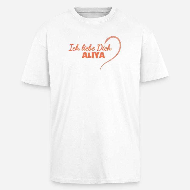 Aliya als Herz - Oversized Heavyweight Unisex T-Shirt - Weiß