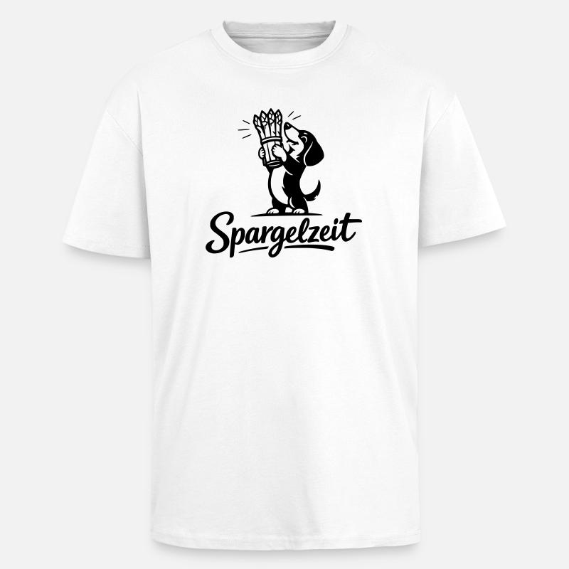 Spargel Essen Spargelzeit Saison Dackel - Oversized Heavyweight Unisex T-Shirt - Weiß