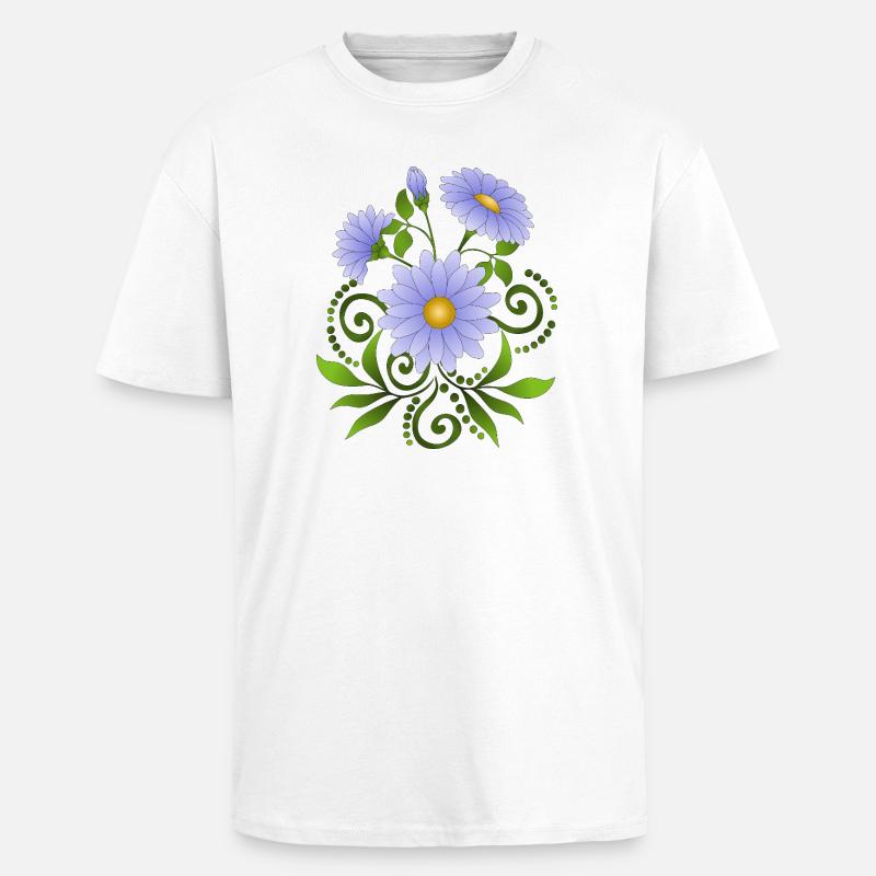 Blumen - Oversized Heavyweight Unisex T-Shirt - Weiß