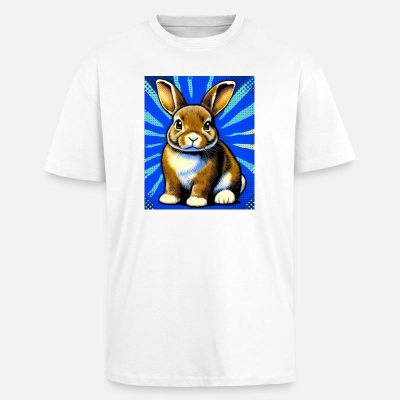 rabbit - Unisex Oversized Heavyweight T-shirt - white