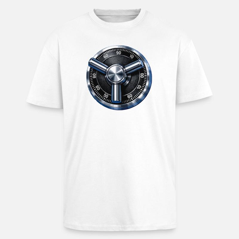 Conception de cadran sécurisé de sécurité - T-shirt unisexe oversize épais - blanc