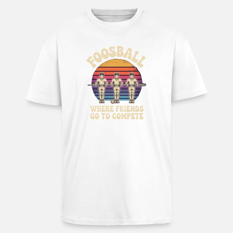 Tischfußball Evolution Lustiges Kickern Foosball - Oversized Heavyweight Unisex T-Shirt - Weiß