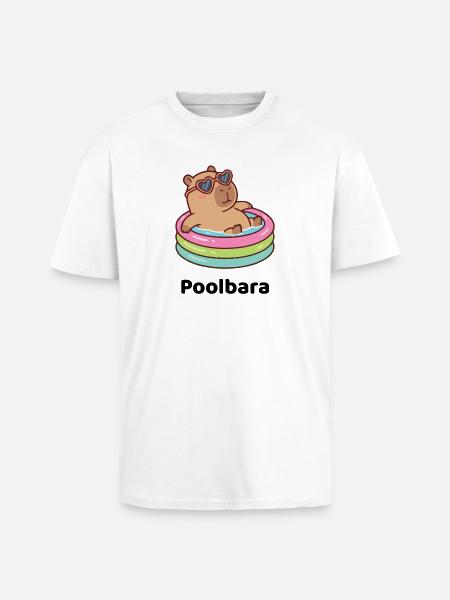 Bärchen/Capybara im Planschring mit Sonnenbrille - Oversized Heavyweight Unisex T-Shirt - Weiß