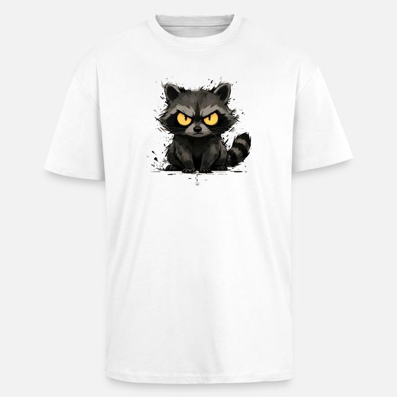 Waschbär - Grumpy & Bold Trash Panda - Oversized Heavyweight Unisex T-Shirt - Weiß