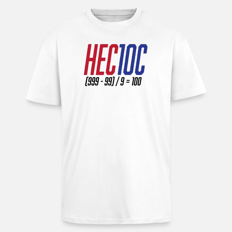 Jeu d’arithmétique mentale hectoc, mathématiques - T-shirt unisexe oversize épais - blanc