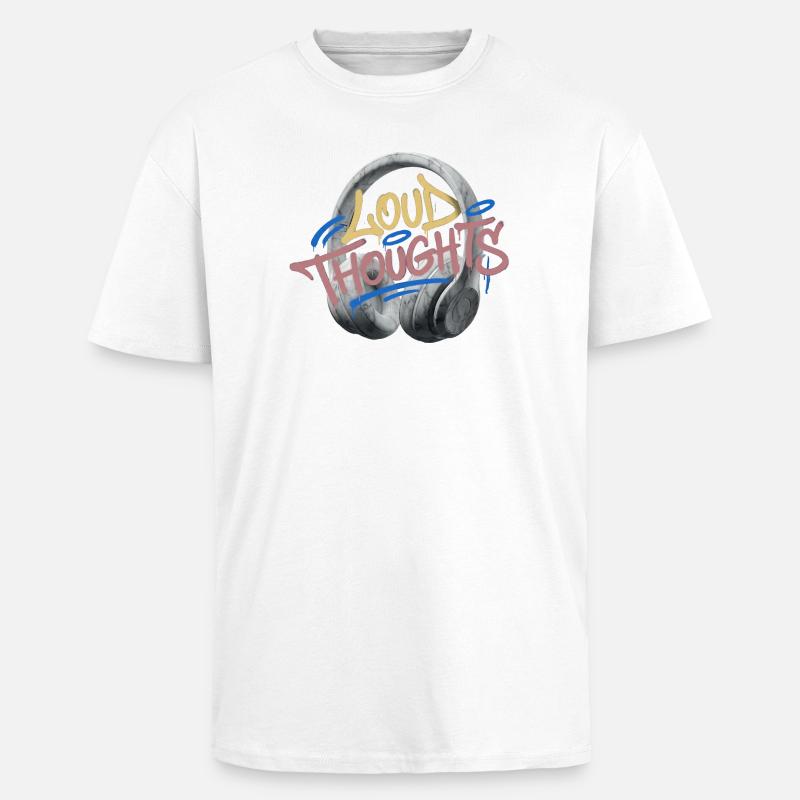 Loud Thoughts Graffiti - Oversized Heavyweight Unisex T-Shirt - Weiß