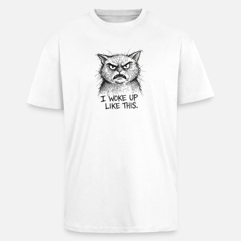 Wütige Katzen-Scribble - Oversized Heavyweight Unisex T-Shirt - Weiß