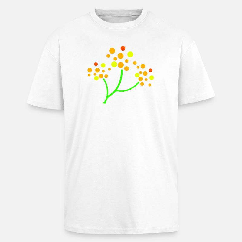 Neon Dotted Tree Burst - Unisex Oversized Heavyweight T-shirt - white