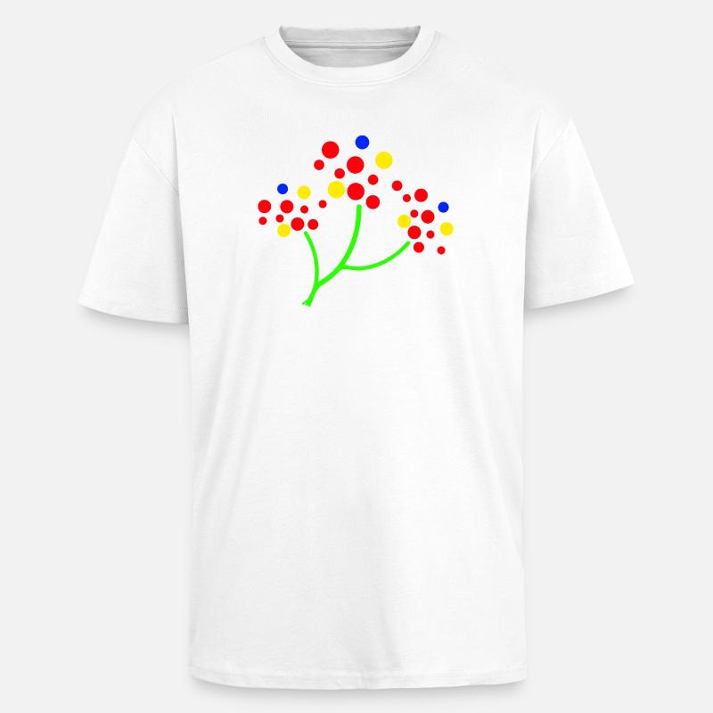 Explosion de l’arbre à points néon - T-shirt unisexe oversize épais - blanc