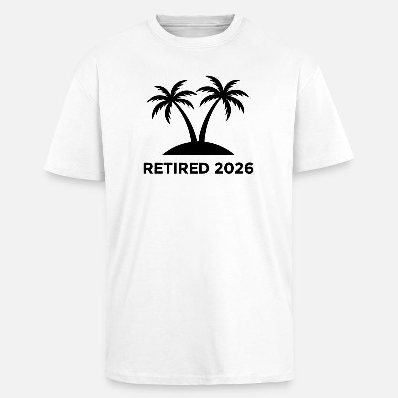 Retired 2026 Rente Insel Logo - Oversized Heavyweight Unisex T-Shirt - Weiß