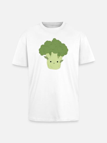 Ben Broccoli – Sweet Kawaii Vegetable Design - Unisex Oversized Heavyweight T-shirt - white