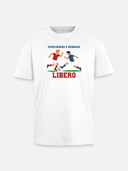 Libero Soccer Duel Illustration - Unisex Oversized Heavyweight T-shirt - white