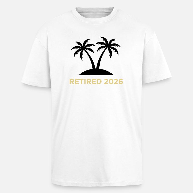 Retired 2026 Rente Palmen Logo - Oversized Heavyweight Unisex T-Shirt - Weiß