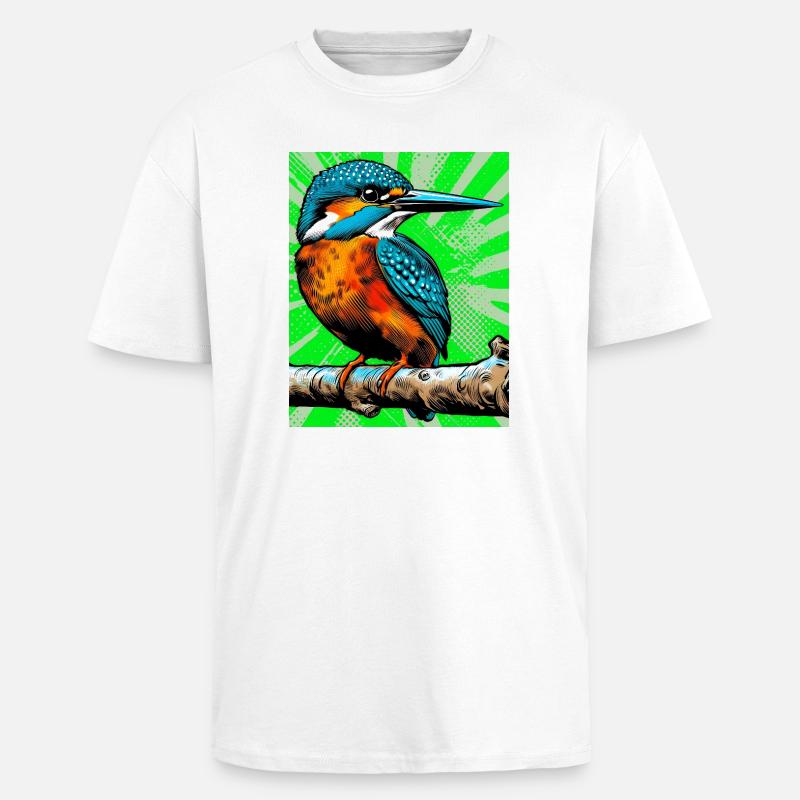 kingfisher - Unisex Oversized Heavyweight T-shirt - white