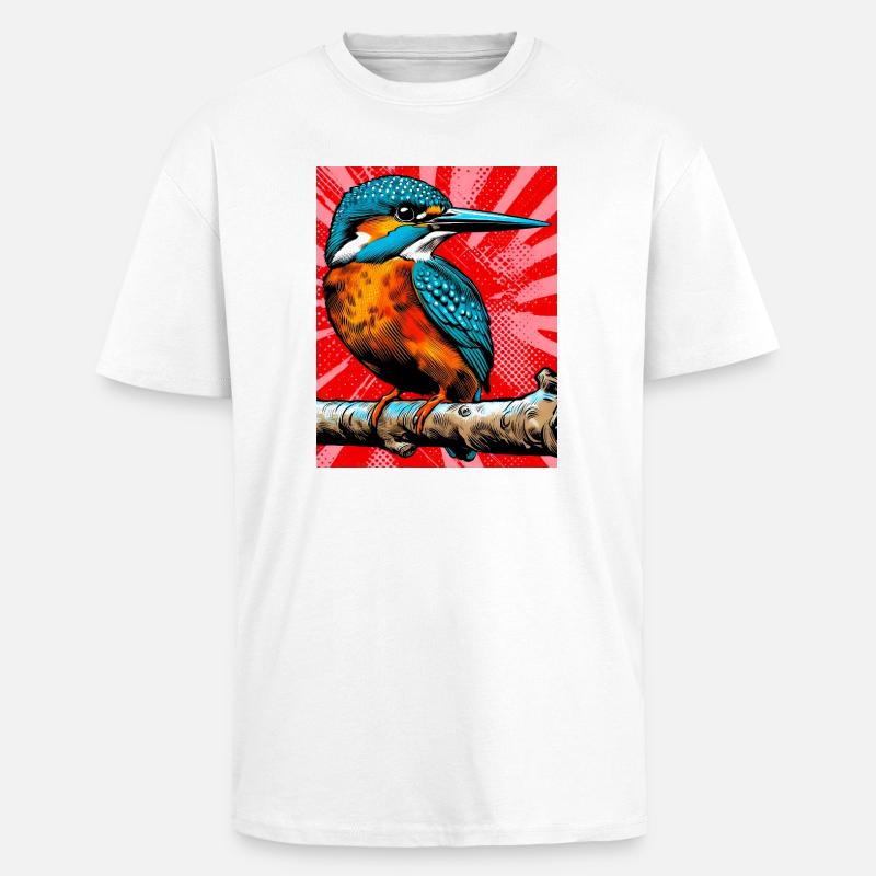 kingfisher - Unisex Oversized Heavyweight T-shirt - white
