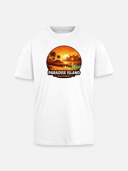Paradise Island Bahamas Vacation Destination Sunset - Unisex Oversized Heavyweight T-shirt - white