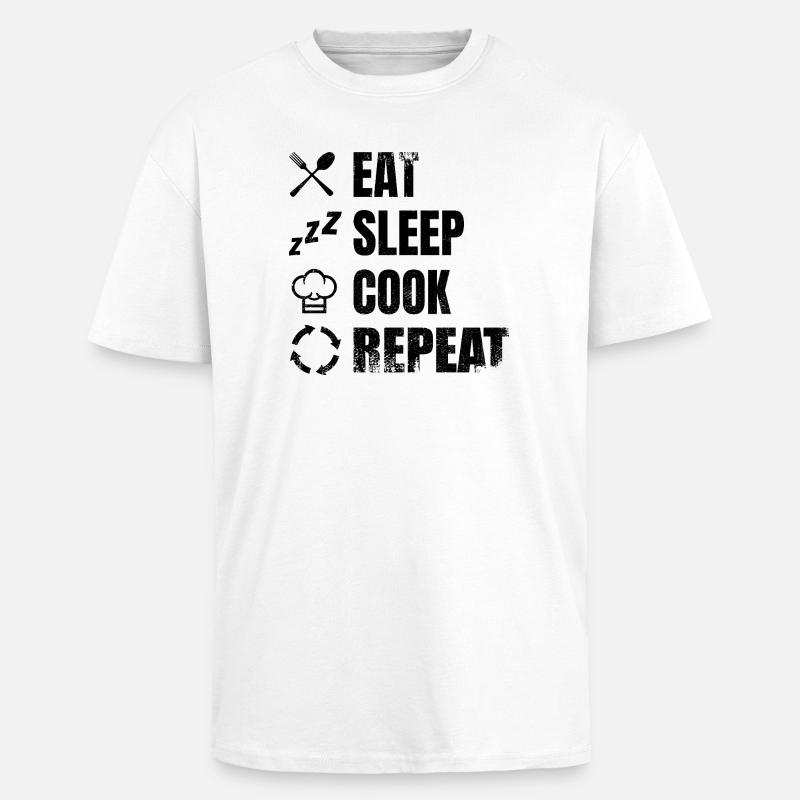 Plan de cuisson - T-shirt unisexe oversize épais - blanc