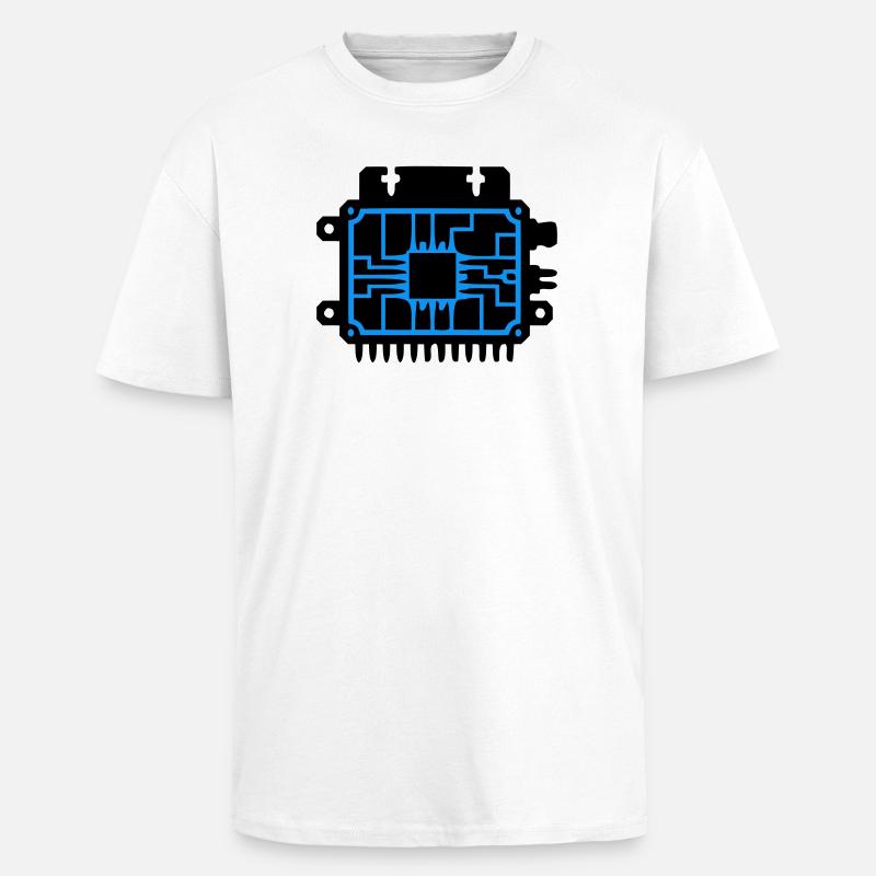 Microchip PCB IT Logo - Unisex Oversized Heavyweight T-shirt - white