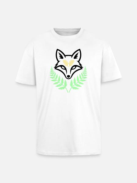 Fuchs Farn Pastell Wald Logo - Oversized Heavyweight Unisex T-Shirt - Weiß