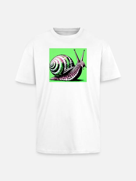 Snail - Unisex Oversized Heavyweight T-shirt - white