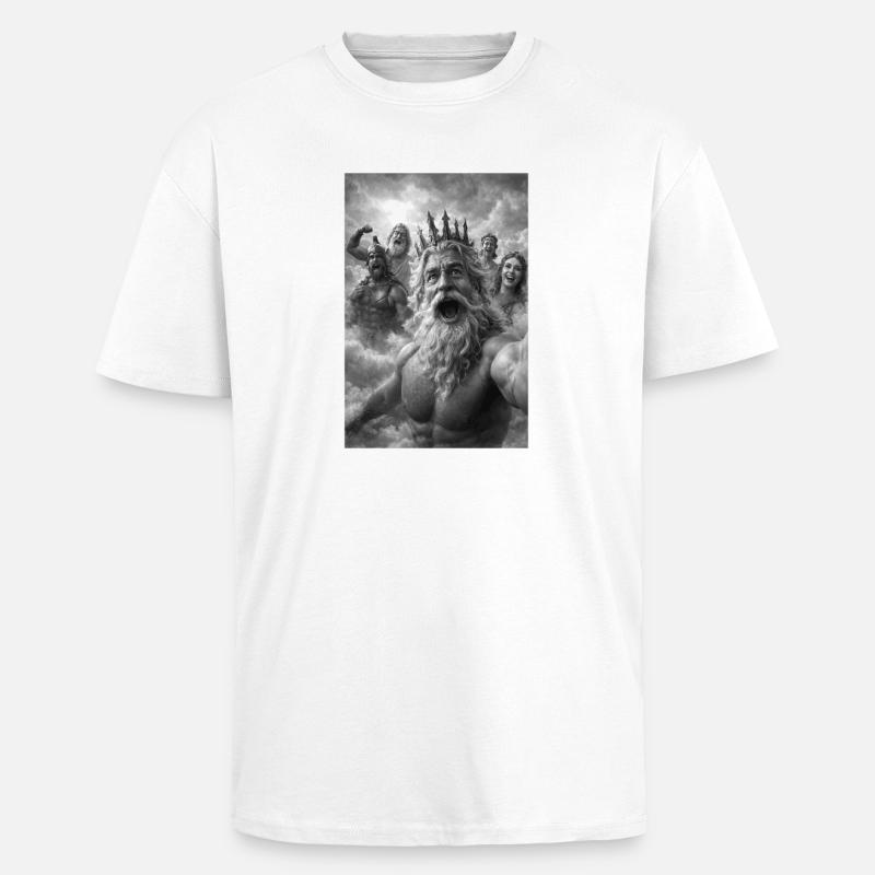 Poseidon-Selfie mit den Göttern - Oversized Heavyweight Unisex T-Shirt - Weiß