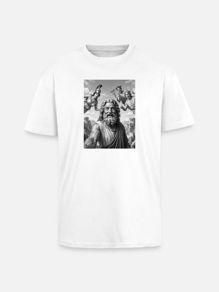 Zeus Selfie mit den Göttern - Oversized Heavyweight Unisex T-Shirt - Weiß