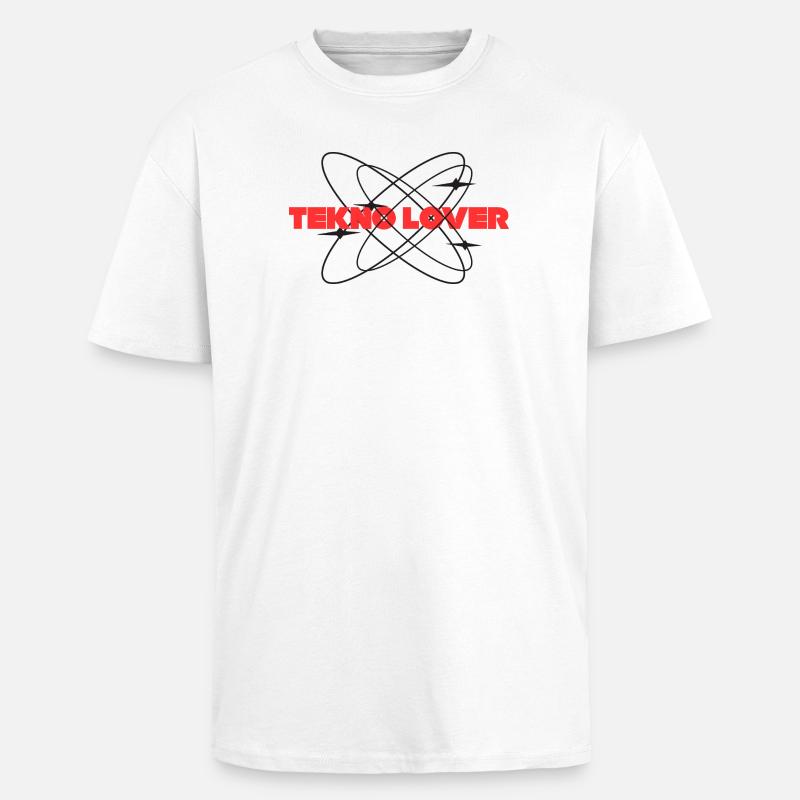 Atomic Orbit Typography - Unisex Oversized Heavyweight T-shirt - white
