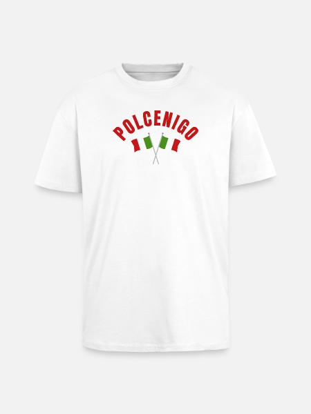 Polcenigo Italian Flags Emblem - Unisex Oversized Heavyweight T-shirt - white