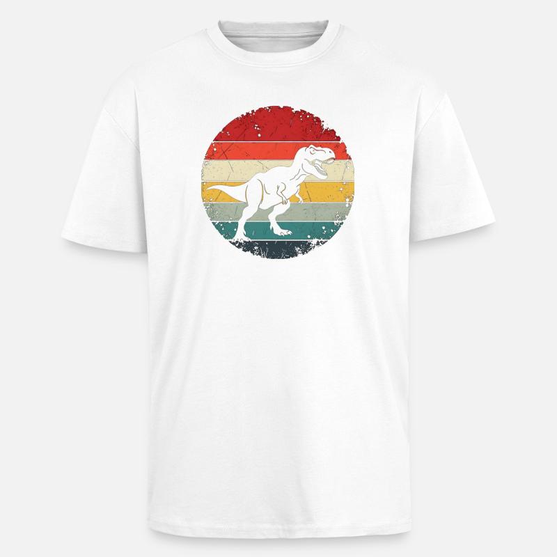 Dinosaurier-Geschenk – Retro-Dinosaurier-Dino-Dinosaurier - Oversized Heavyweight Unisex T-Shirt - Weiß