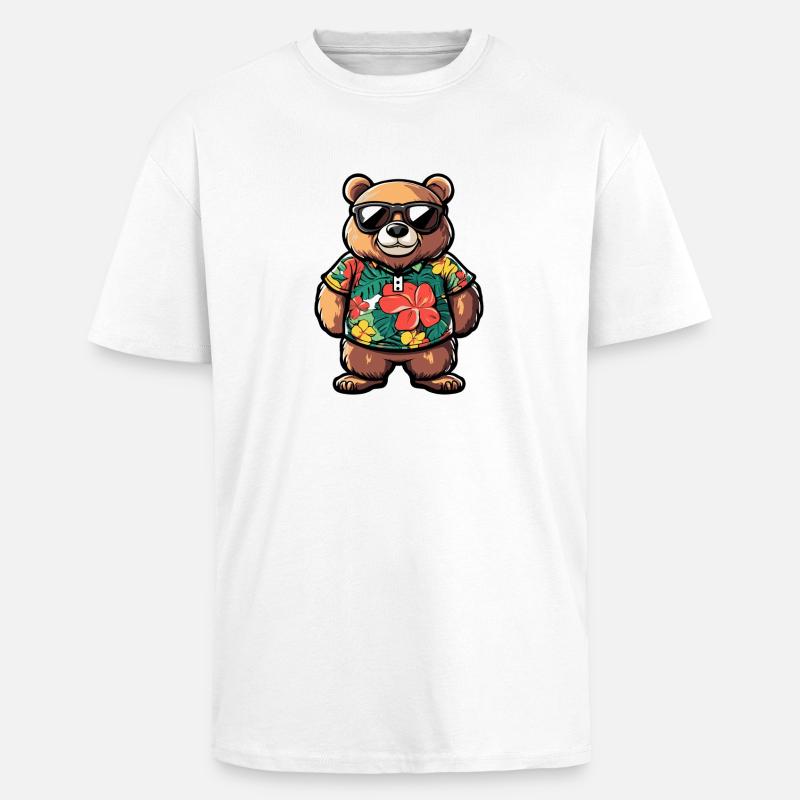 Vacances de Bear Comic - T-shirt unisexe oversize épais - blanc
