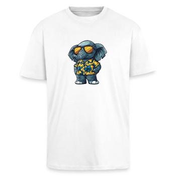 Holiday des Éléphants - T-shirt unisexe oversize épais - blanc - Devant - Alina (178cm) & Michal (187cm)