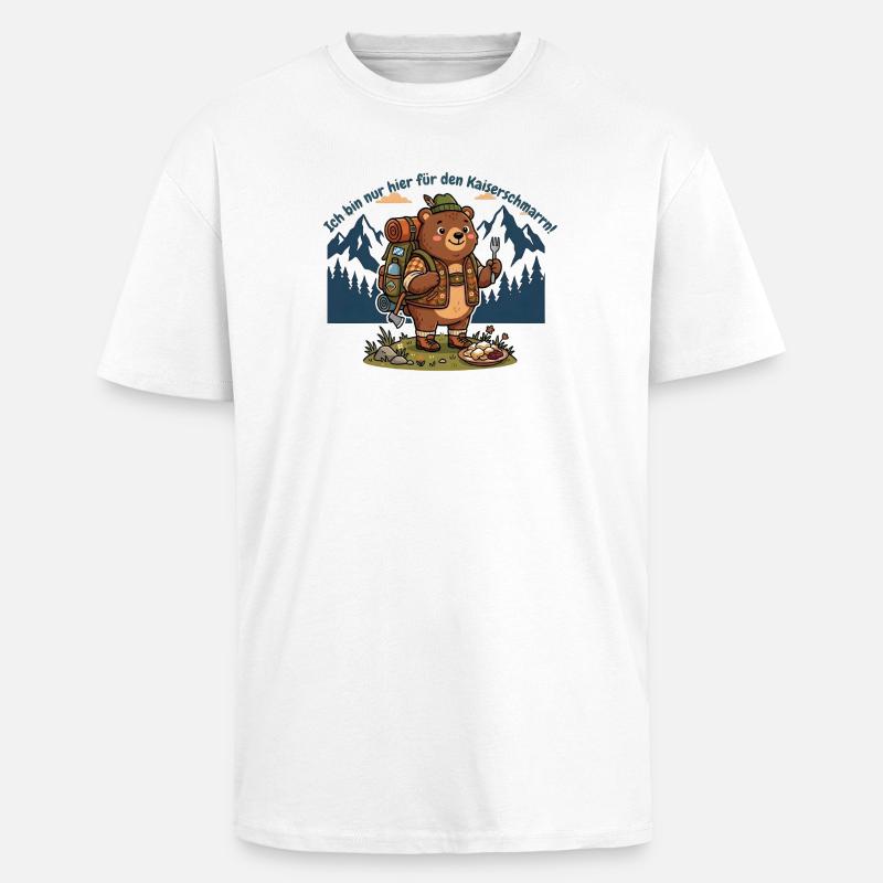 Kaiserschmarrn Wanderbär - Lustiges Wandershirt - Oversized Heavyweight Unisex T-Shirt - Weiß