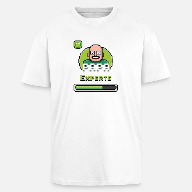 Papa Gaming Experte Level Design - Oversized Heavyweight Unisex T-Shirt - Weiß