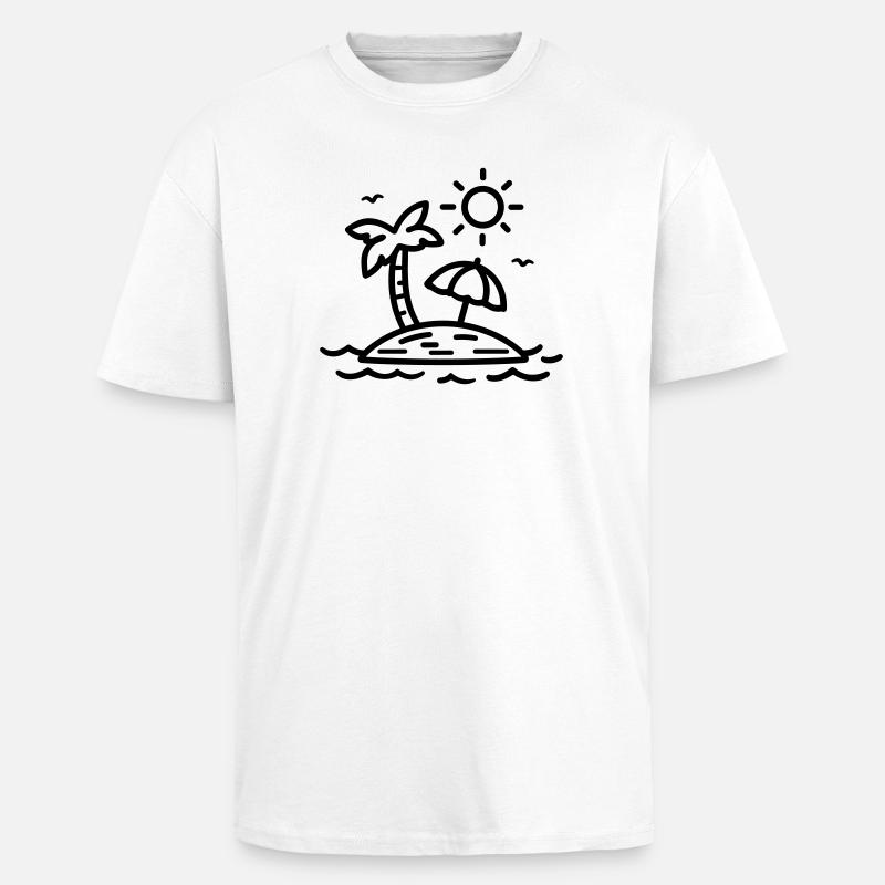 plage - T-shirt unisexe oversize épais - blanc