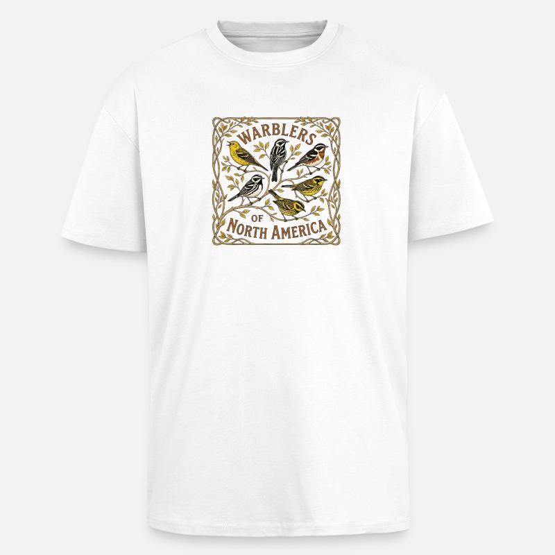 oiseaux - T-shirt unisexe oversize épais - blanc