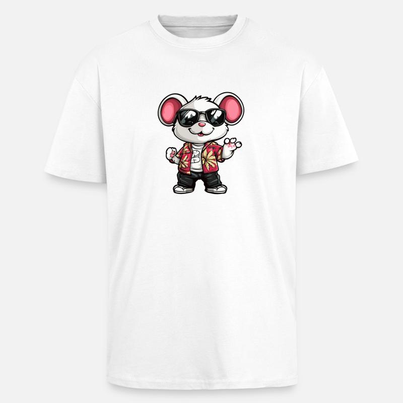 Maus Comic Urlaub - Oversized Heavyweight Unisex T-Shirt - Weiß