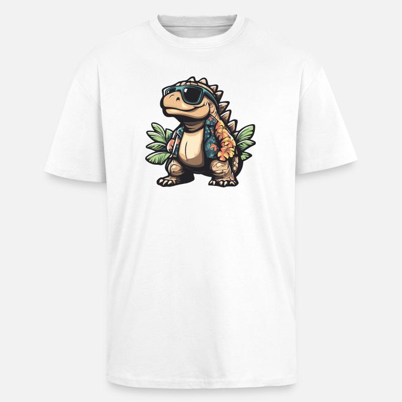 Dinosaurier stegosaurus Comic Urlaub - Oversized Heavyweight Unisex T-Shirt - Weiß