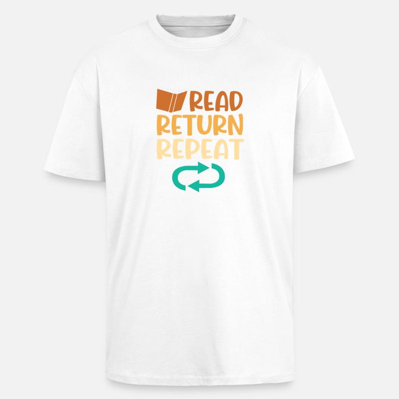 Library Book Bookworm Reading Bookworm - Unisex Oversized Heavyweight T-shirt - white