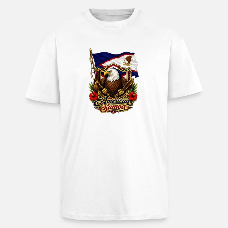 Adlerflagge von Amerikanisch-Samoa - Oversized Heavyweight Unisex T-Shirt - Weiß