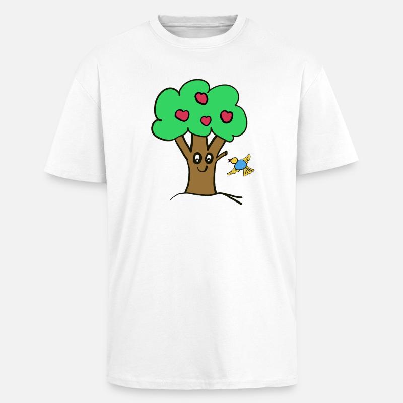 Apple Tree Tree Nature Bird - Unisex Oversized Heavyweight T-shirt - white
