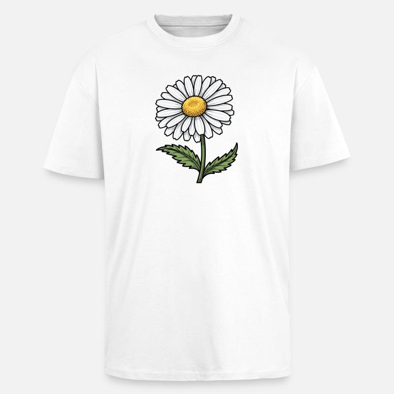 Gänseblümchen - Oversized Heavyweight Unisex T-Shirt - Weiß