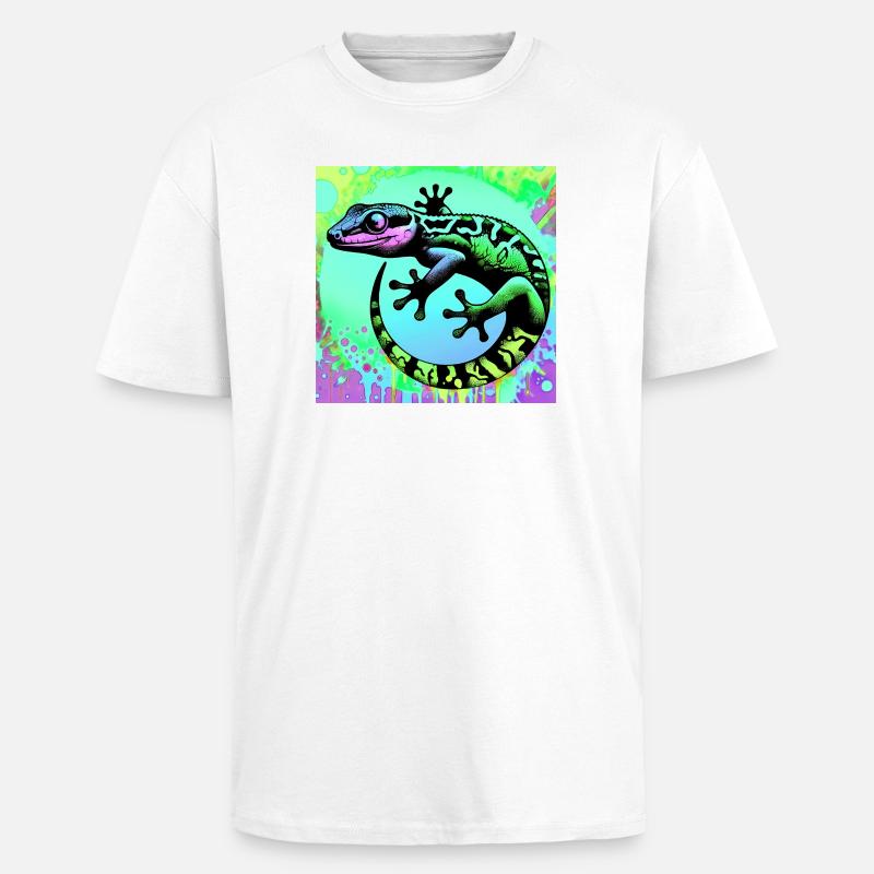 Gecko - Oversized Heavyweight Unisex T-Shirt - Weiß